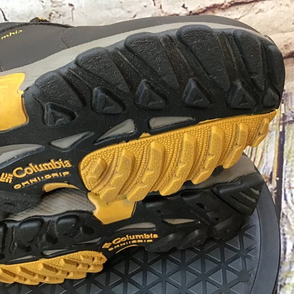 Columbia Kids Brown Leather High Top Waterproof Hiking Boots Wide Fit 2 W Youth - Picture 7 of 8